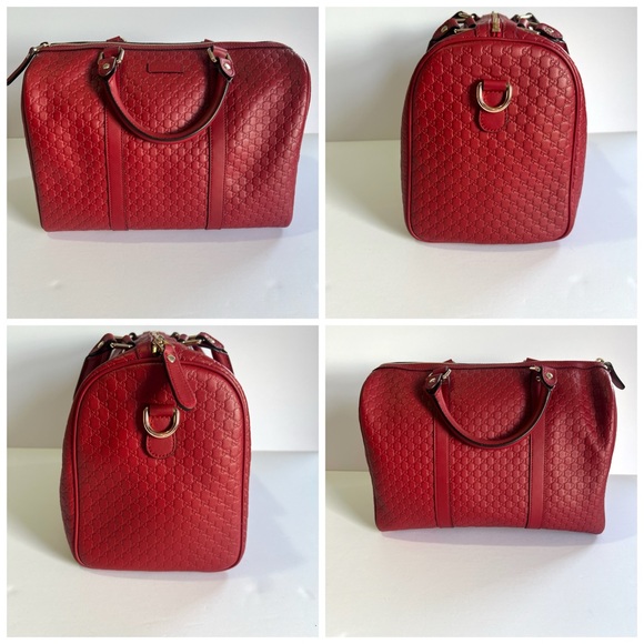 Gucci Micro Guccissima Boston Bag Red Style 449646 - Picture 9 of 10